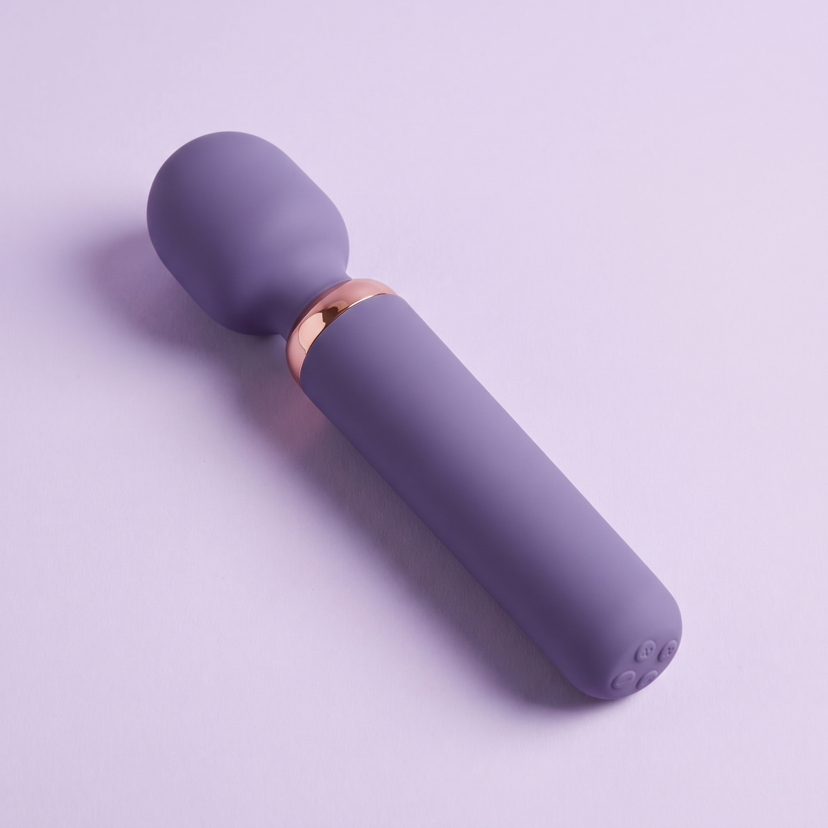 DOVIAR AURA mini wand massager, close-up of the head and controls