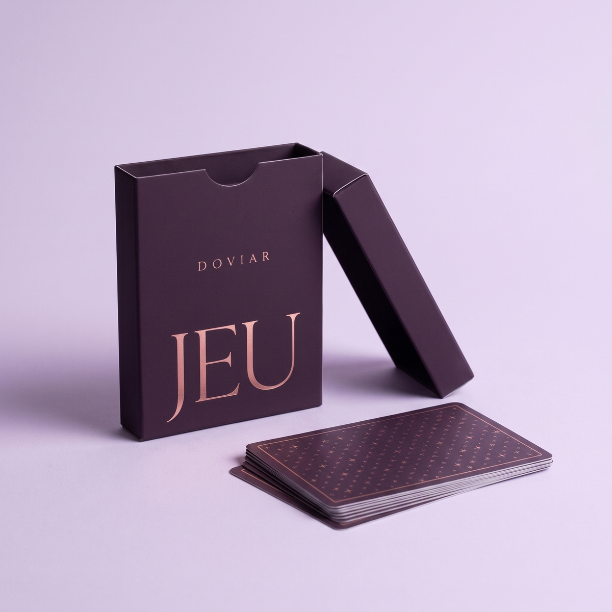 DOVIAR JEU card game box open with the cards
